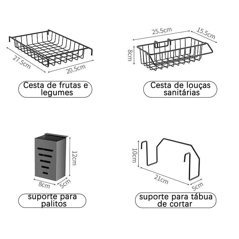 Escorredor De Louça Suspenso Oraganizador - Preto