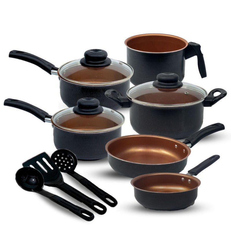 Jogo de Panelas Kit Antiaderente Tampa Vidro Teflon (FRETE GRÁTIS + BRINDE + DESCONTO até 23:59)